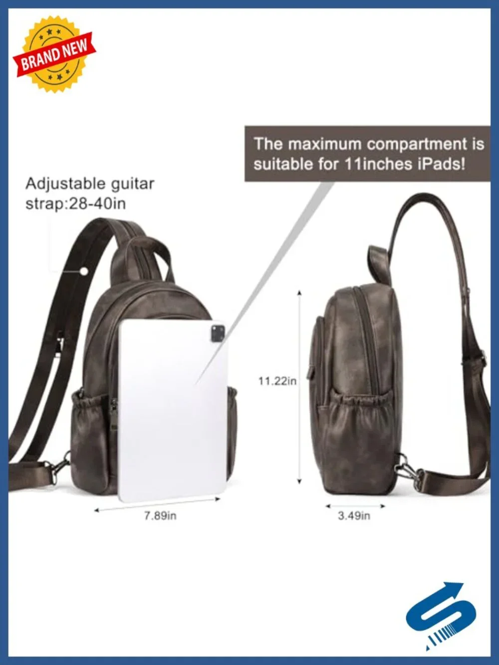 Convertible Sling Backpack Crossbody Purse for Women Travel Daypack Faux Leather